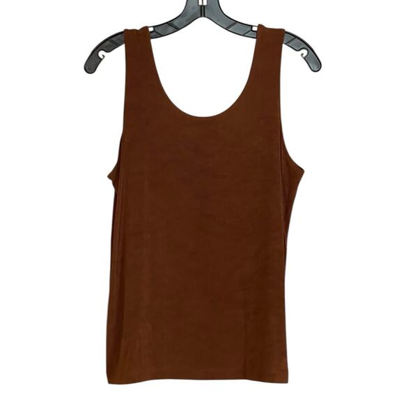 Chico's Travelers Collection Size Large (2) Slinky Stretchy Brown Tank Top - Picture 2 of 5